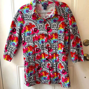 SO FUN! Candy Couture Jacket Groovy Women’s Lightweight Coat Rainbow  Sequins!